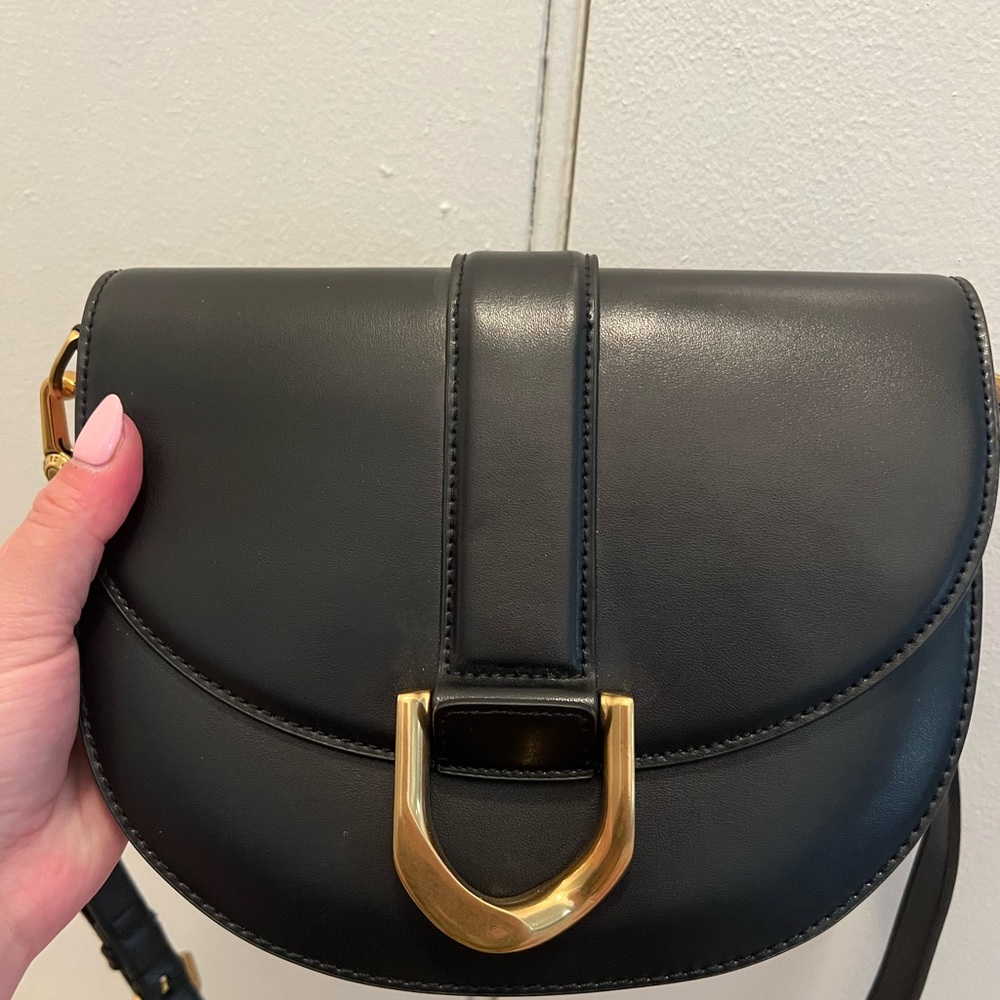 Charles & Keith Black Leather Crossbody Bag